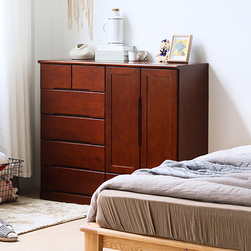 Traditional Solid Wood Storage Chest Bedroom Matte Finish Dresser