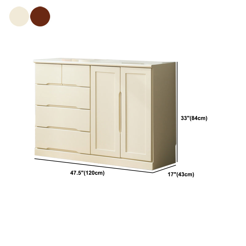 Traditional Solid Wood Storage Chest Bedroom Matte Finish Dresser