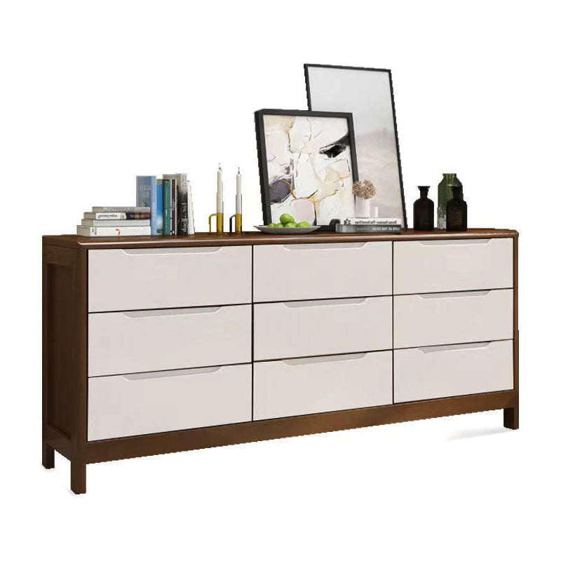 Contemporary Matte Finish Storage Chest Bedroom Solid Wood Dresser