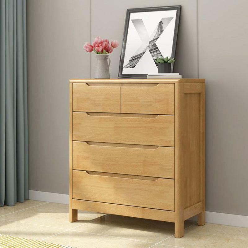 Contemporary Matte Finish Storage Chest Bedroom Solid Wood Dresser