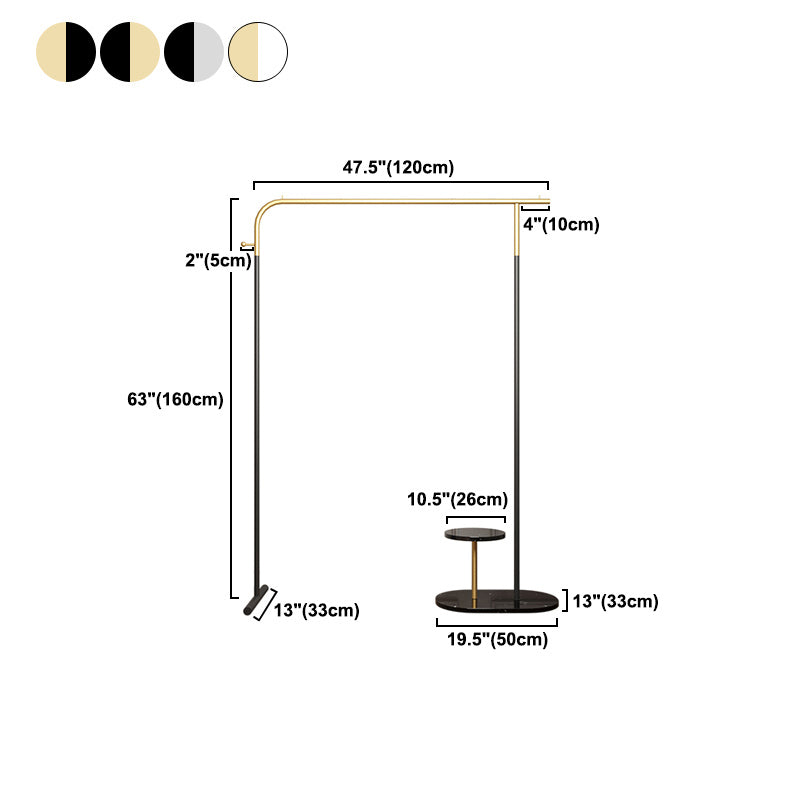 Hall Tree with Hook and Marble Table Modern Metal Hall Stand