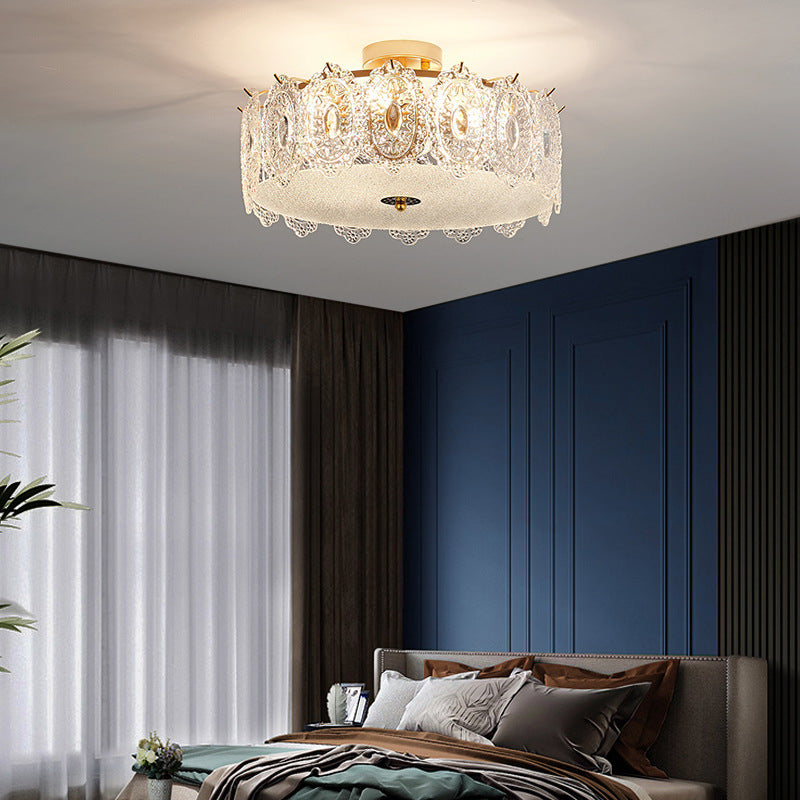 Modern Creative Glass Shade Ceiling Light Household Flush Mount for Bedroom