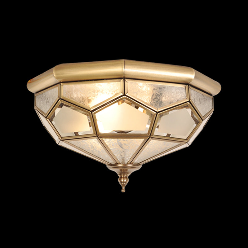 Multi-Light Geometric Flush Ceiling Light Colonial Style Metal Flush Light Fixtures