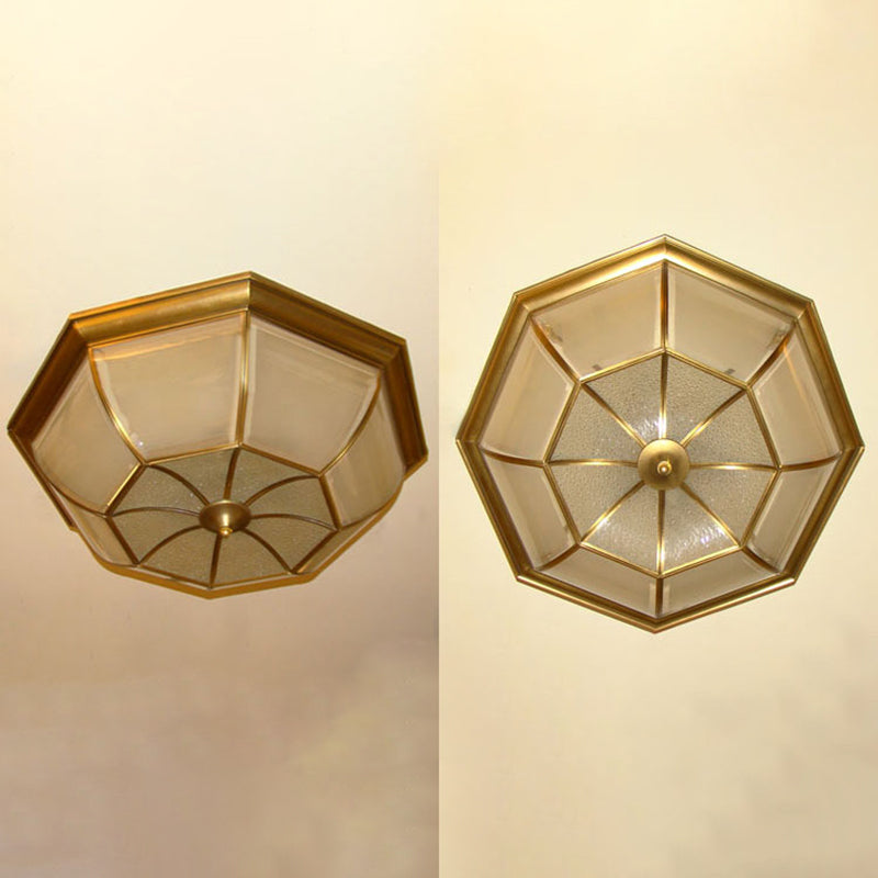 Multi-Light Geometric Flush Ceiling Light Colonial Style Metal Flush Light Fixtures