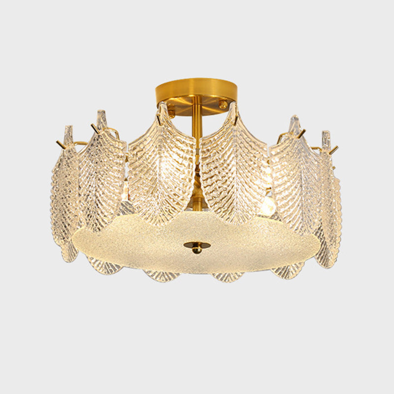 Contemporary Glass Shade Ceiling Light Household Flush Mount for Bedroom