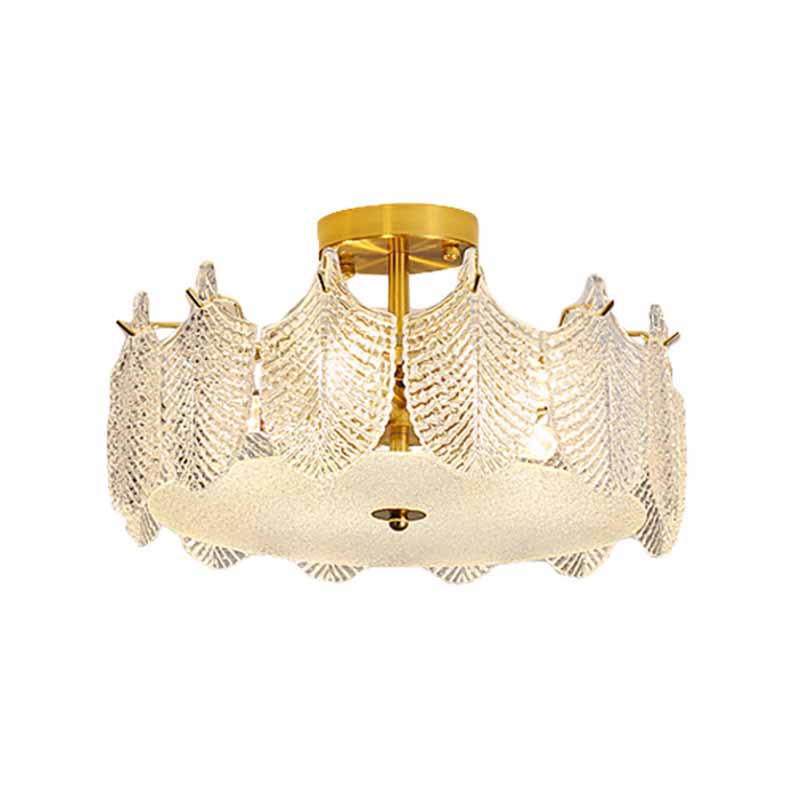 Contemporary Glass Shade Ceiling Light Household Flush Mount for Bedroom