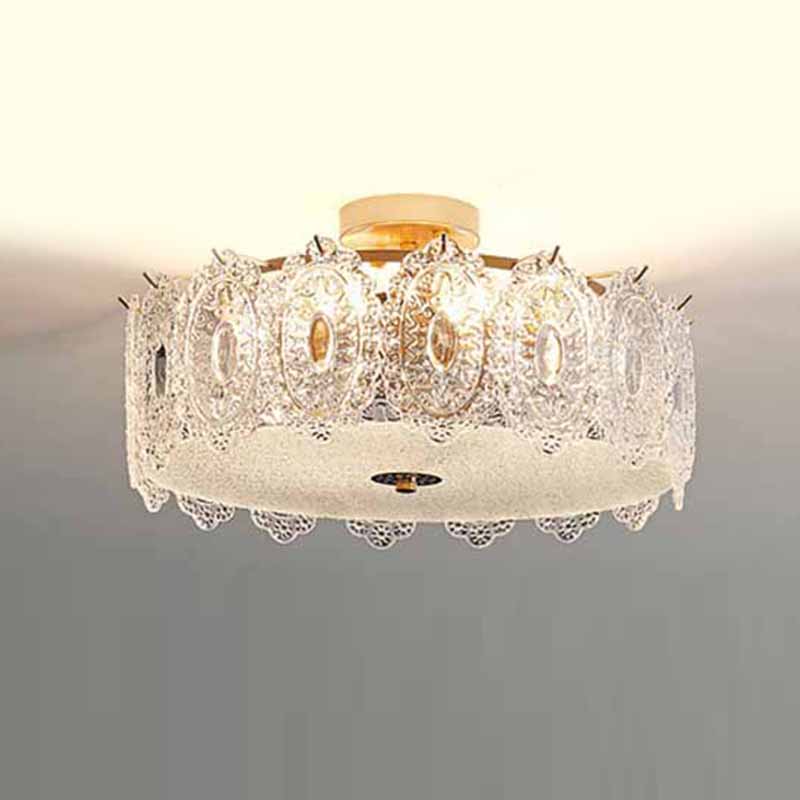 Contemporary Glass Shade Ceiling Light Household Flush Mount for Bedroom