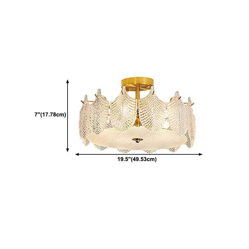 Contemporary Glass Shade Ceiling Light Household Flush Mount for Bedroom