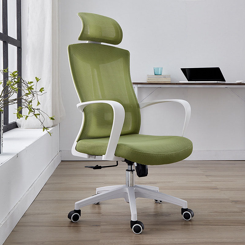 Mesh Task Chair Nylon Frame Fixed Arm Office Chair with Wheels