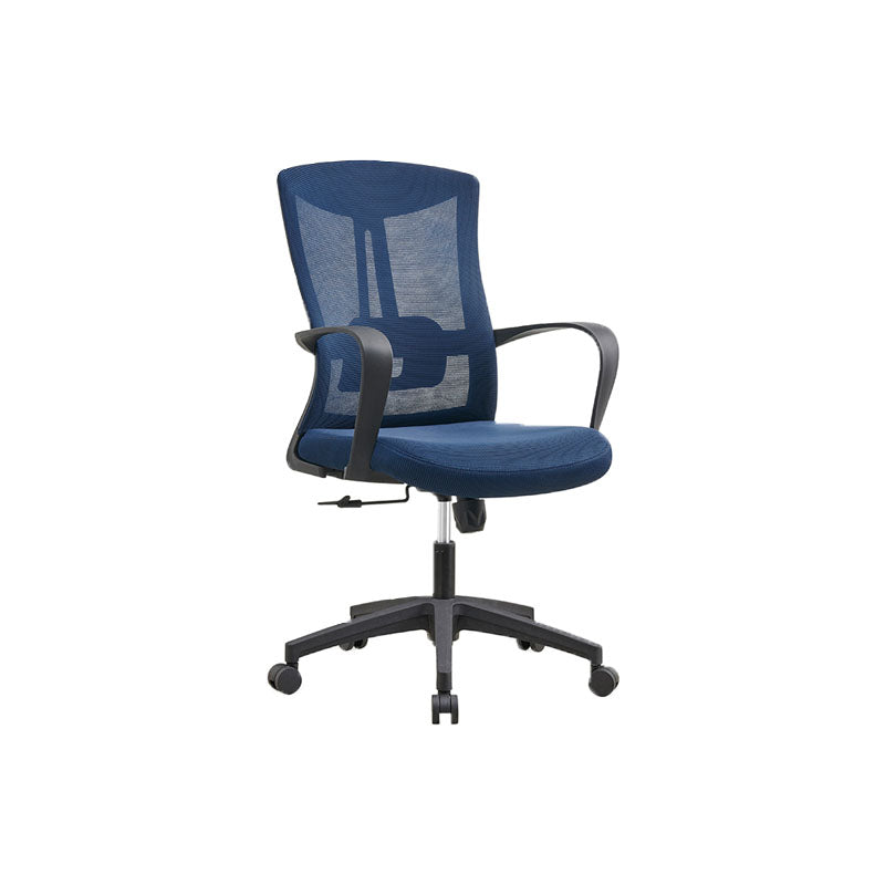 Mesh Task Chair Nylon Frame Fixed Arm Office Chair with Wheels