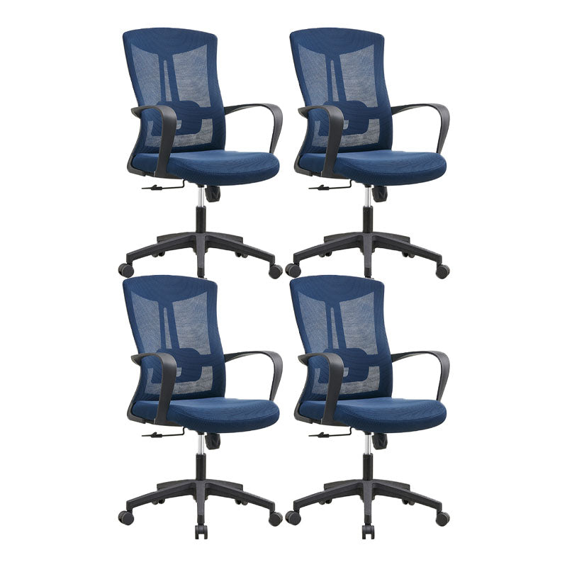 Mesh Task Chair Nylon Frame Fixed Arm Office Chair with Wheels