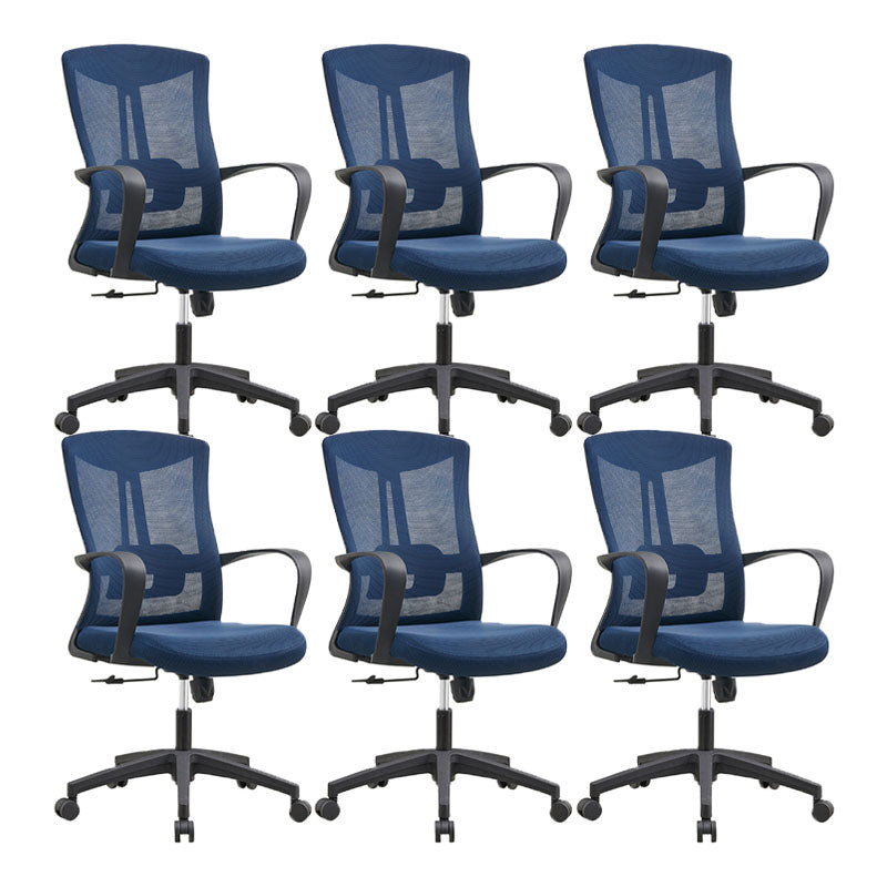 Mesh Task Chair Nylon Frame Fixed Arm Office Chair with Wheels