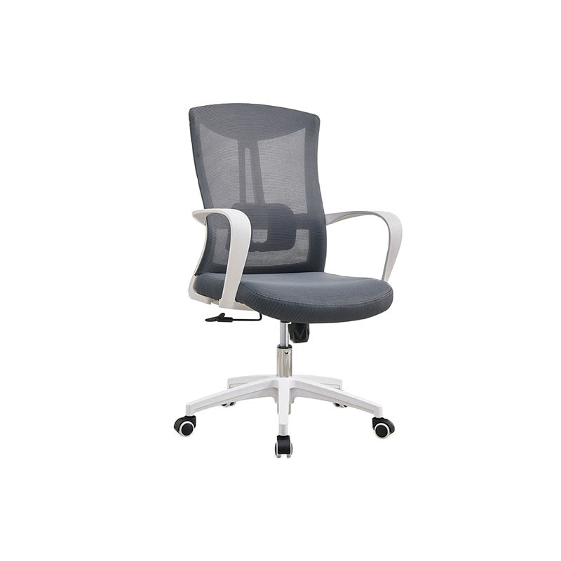 Mesh Task Chair Nylon Frame Fixed Arm Office Chair with Wheels