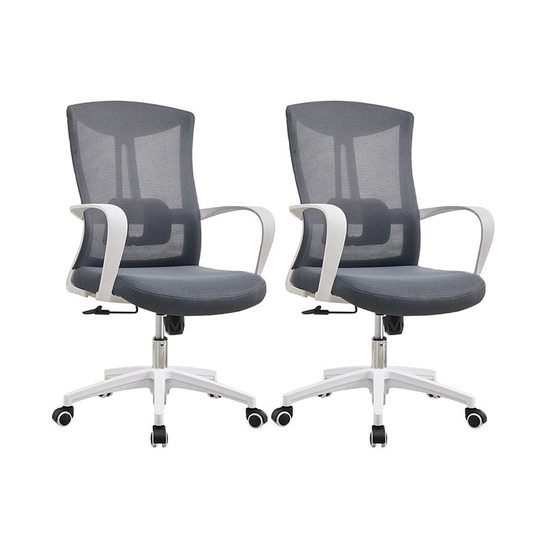 Mesh Task Chair Nylon Frame Fixed Arm Office Chair with Wheels