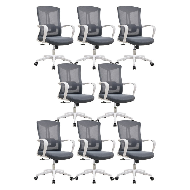 Mesh Task Chair Nylon Frame Fixed Arm Office Chair with Wheels