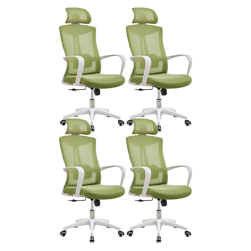 Mesh Task Chair Nylon Frame Fixed Arm Office Chair with Wheels