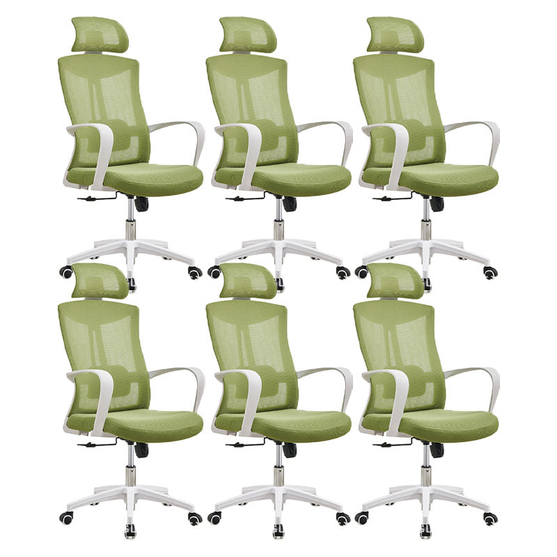 Mesh Task Chair Nylon Frame Fixed Arm Office Chair with Wheels