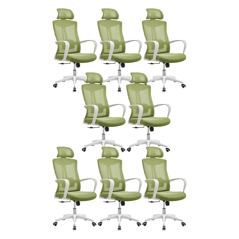 Mesh Task Chair Nylon Frame Fixed Arm Office Chair with Wheels