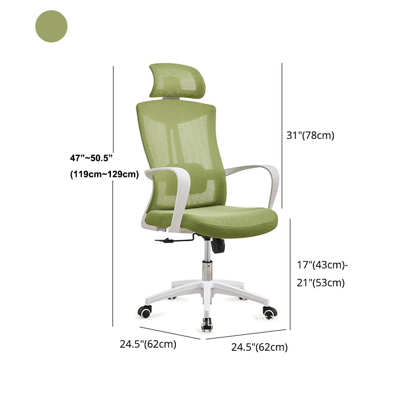 Mesh Task Chair Nylon Frame Fixed Arm Office Chair with Wheels