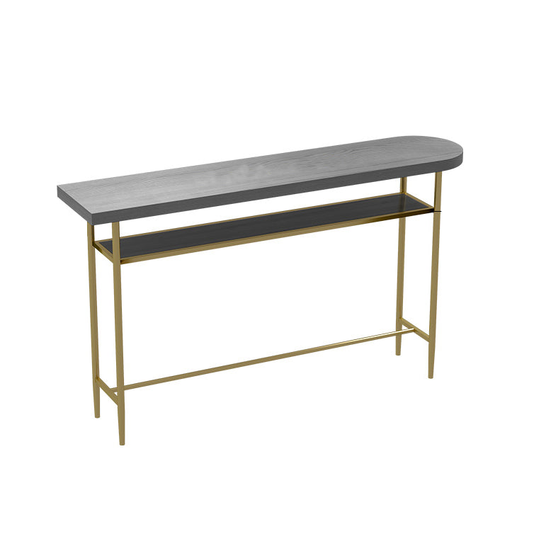 Glam Wood Counter Table with Specialty Table Top Trestle Table - 41.3" H