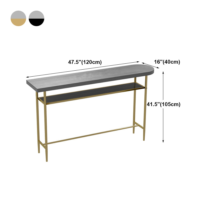 Glam Wood Counter Table with Specialty Table Top Trestle Table - 41.3" H