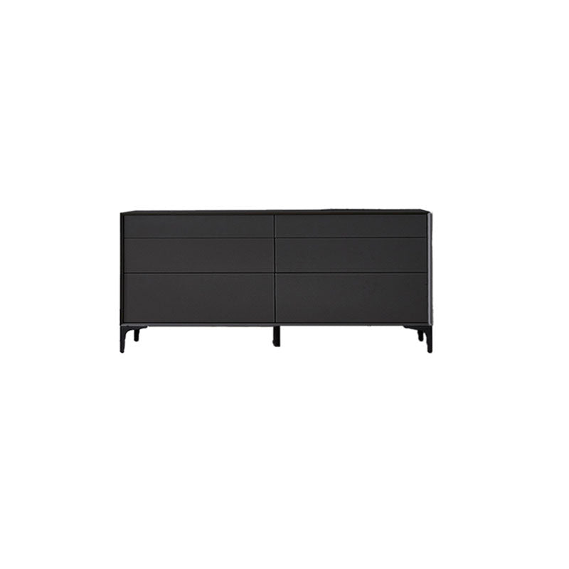 Black Buffet Sideboard Sintered Stone Top Server with Door and Drawer