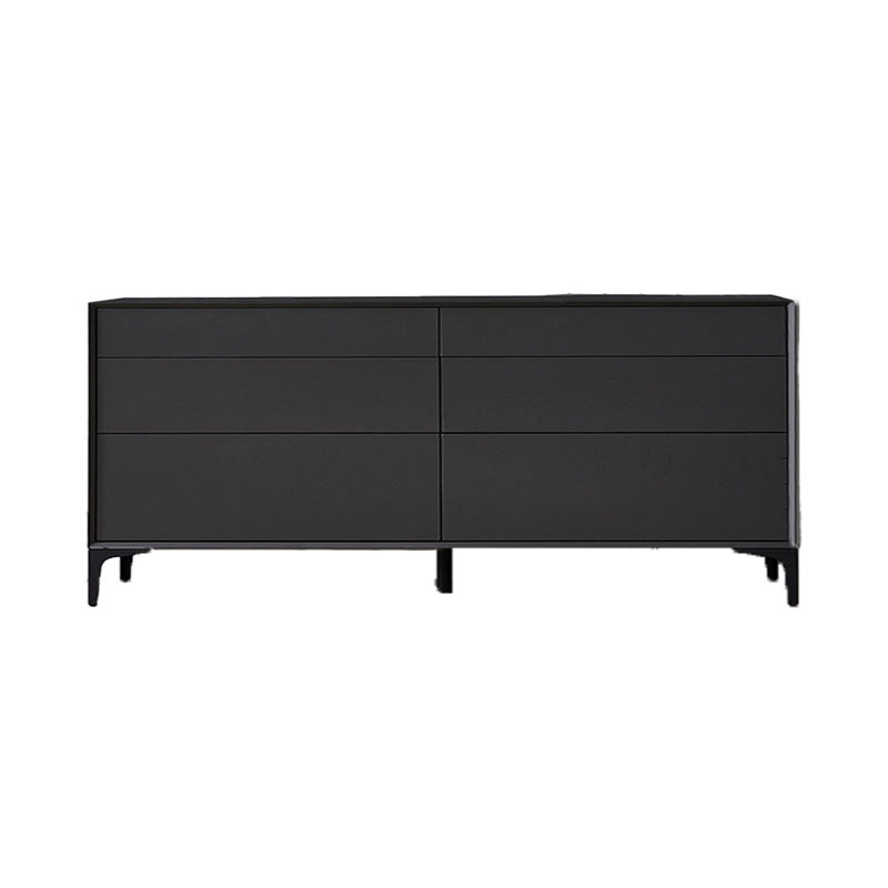 Black Buffet Sideboard Sintered Stone Top Server with Door and Drawer