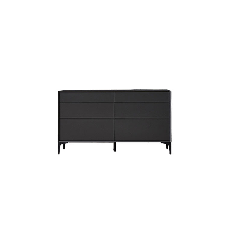 Black Buffet Sideboard Sintered Stone Top Server with Door and Drawer