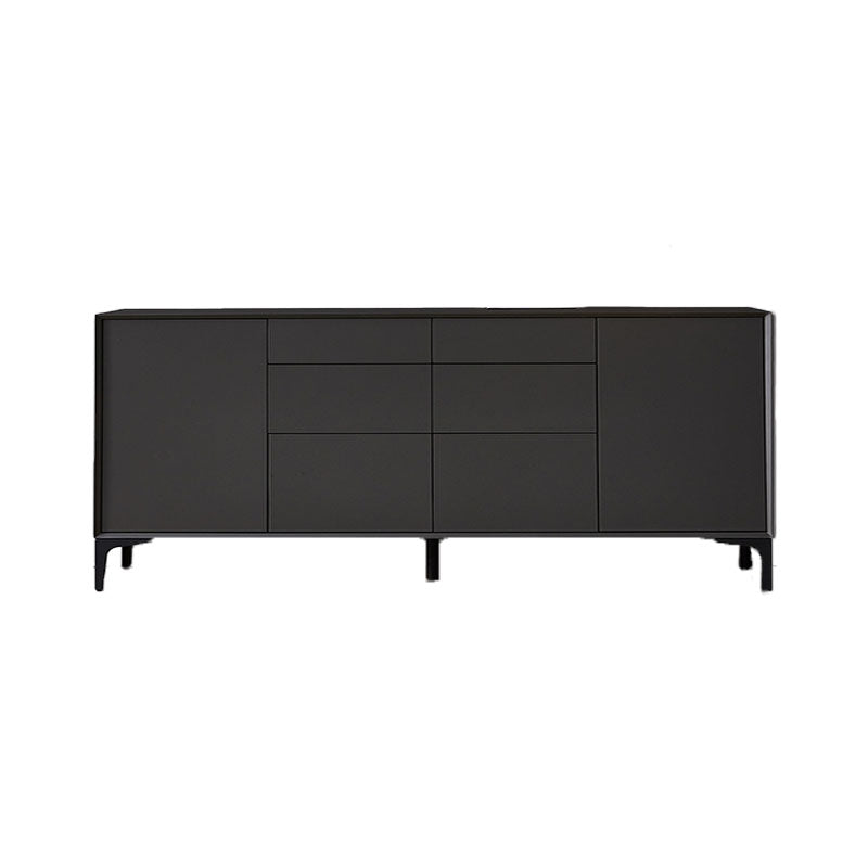 Black Buffet Sideboard Sintered Stone Top Server with Door and Drawer