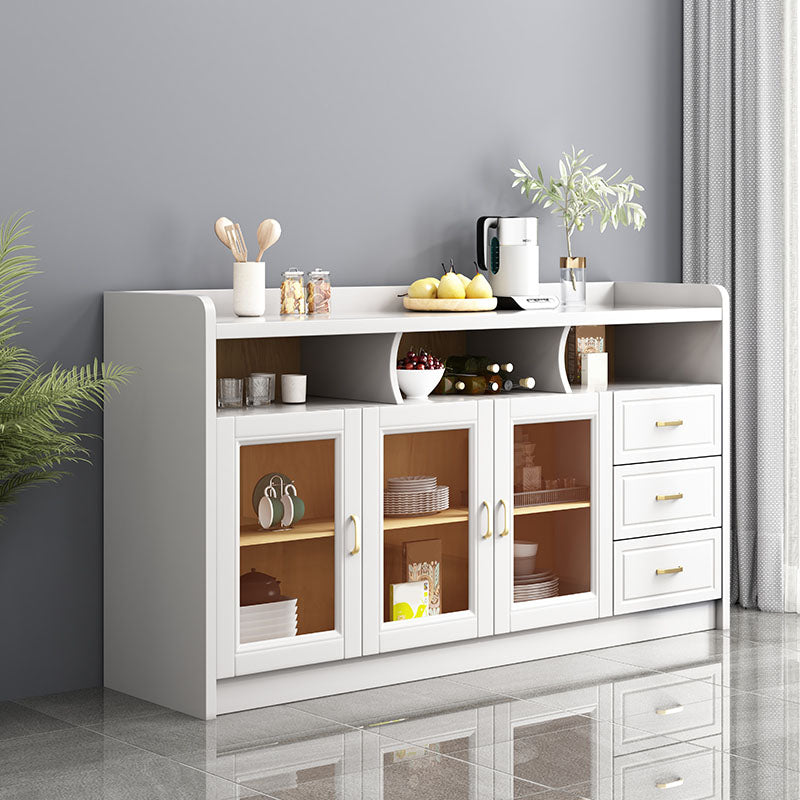 Contemporary Side Board Rubber Wood Sideboard for Dining Room