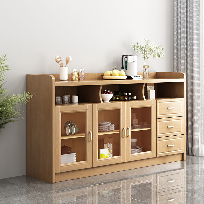 Contemporary Side Board Rubber Wood Sideboard for Dining Room