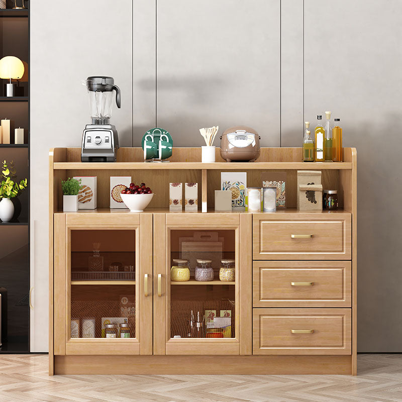 Contemporary Side Board Rubber Wood Sideboard for Dining Room