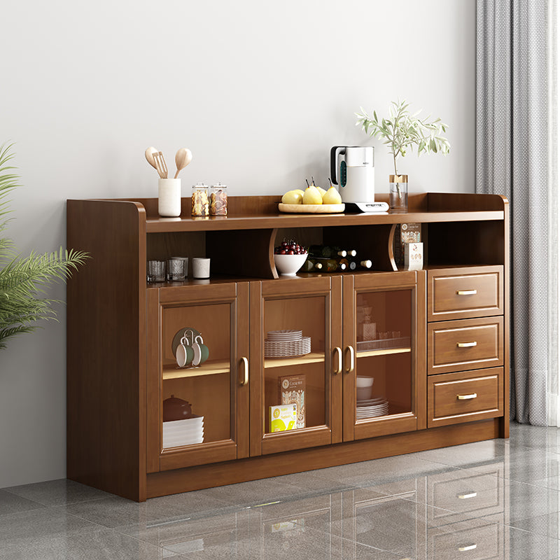 Contemporary Side Board Rubber Wood Sideboard for Dining Room