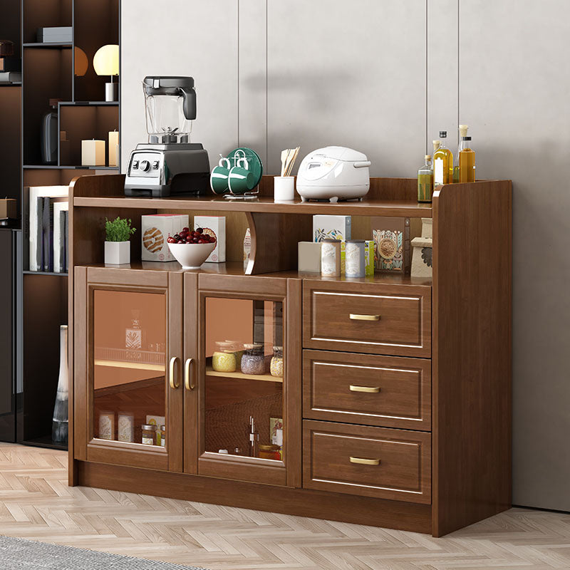 Contemporary Side Board Rubber Wood Sideboard for Dining Room