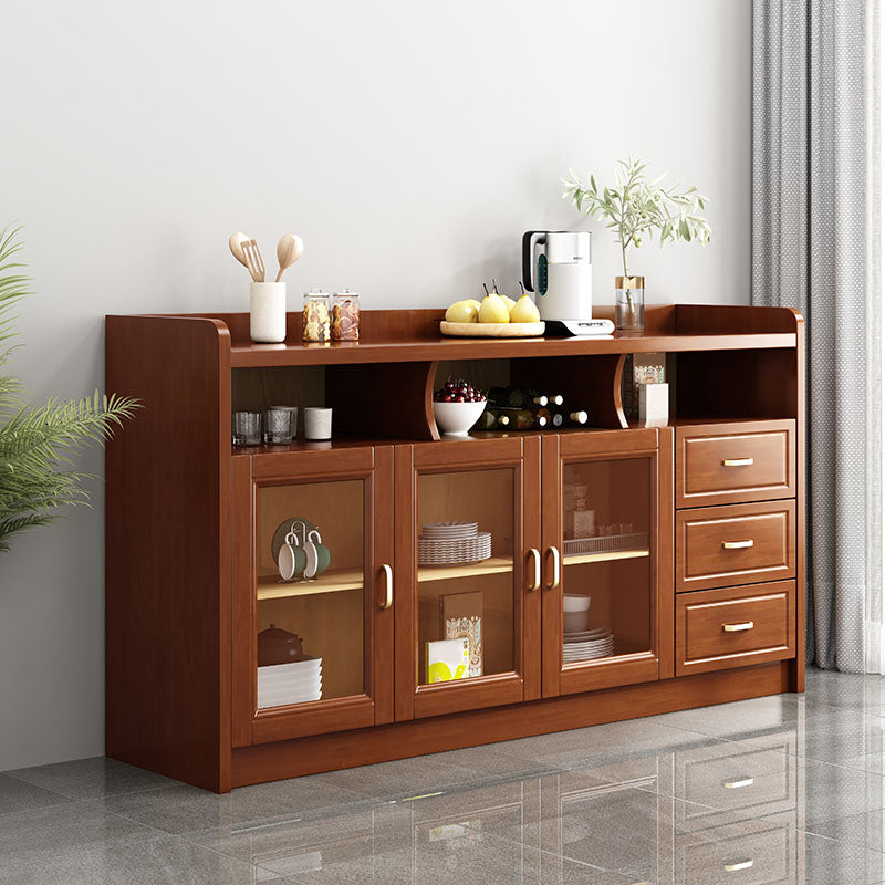 Contemporary Side Board Rubber Wood Sideboard for Dining Room