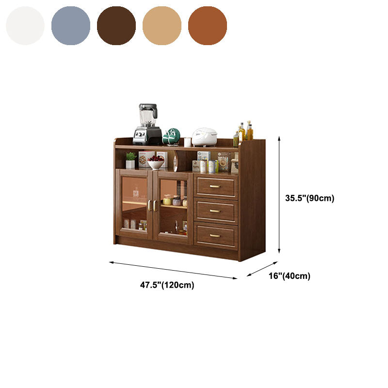 Contemporary Side Board Rubber Wood Sideboard for Dining Room