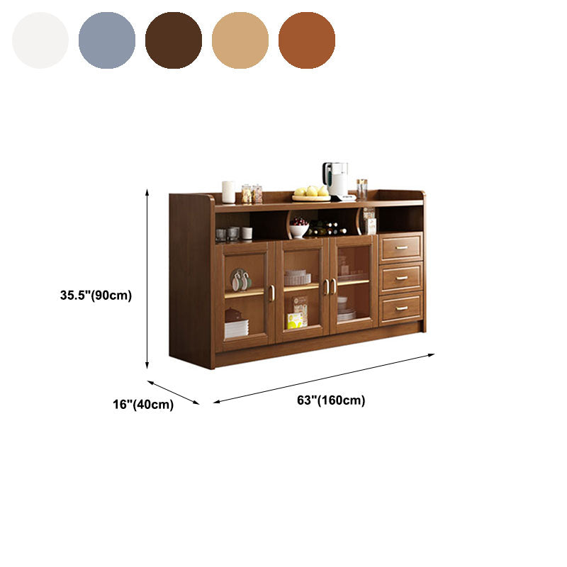 Contemporary Side Board Rubber Wood Sideboard for Dining Room