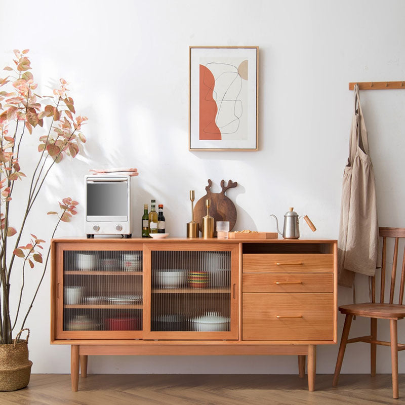 Contemporary Style Sideboard Solid Wood Sideboard for Dining Room