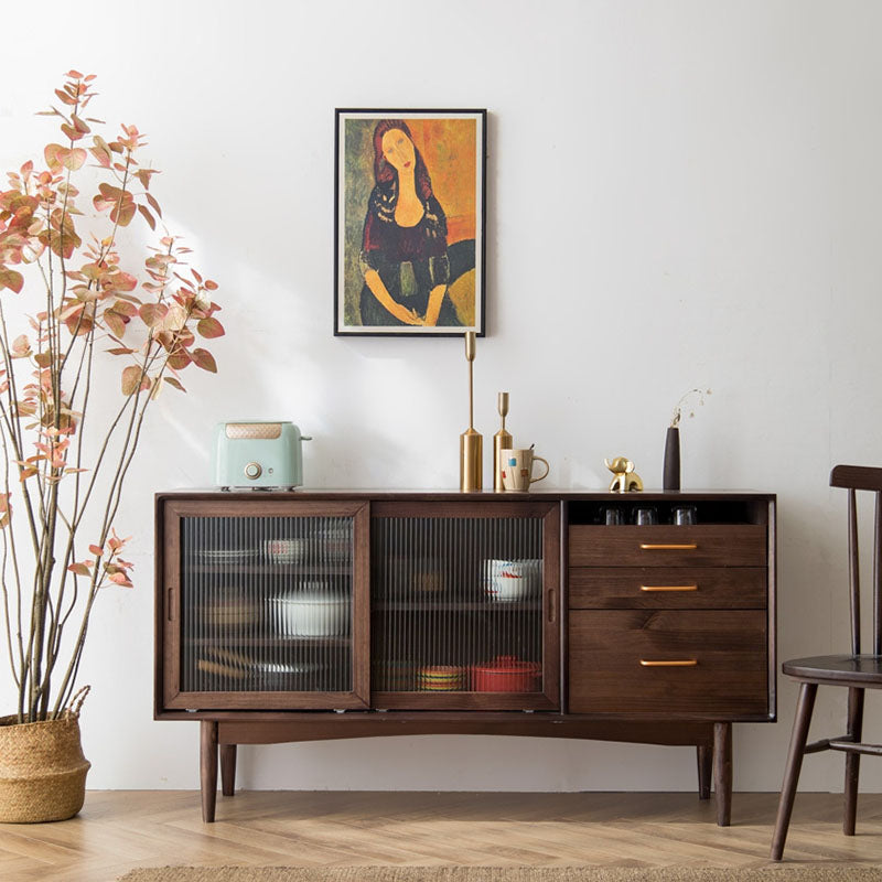 Contemporary Style Sideboard Solid Wood Sideboard for Dining Room