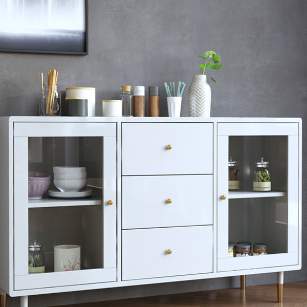 Artificial Wood Kitchen Sideboard Cabinet Glam Buffet Server Cabinet with Storage