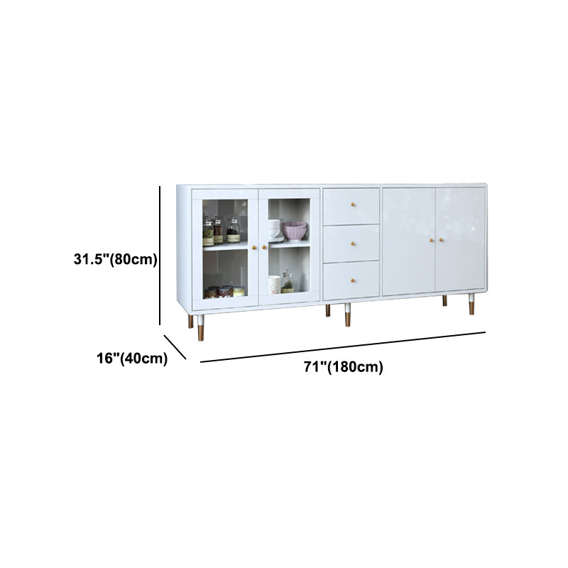 Artificial Wood Kitchen Sideboard Cabinet Glam Buffet Server Cabinet with Storage