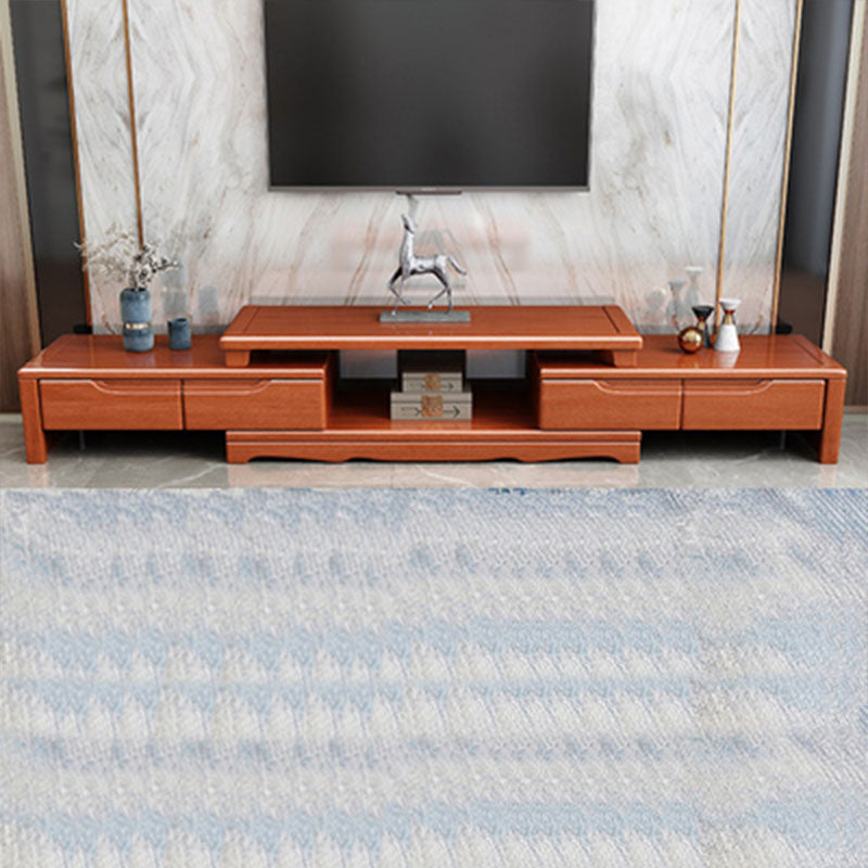 Solid Wood TV Stand Modern Adjustable TV Stand Console with Drawers