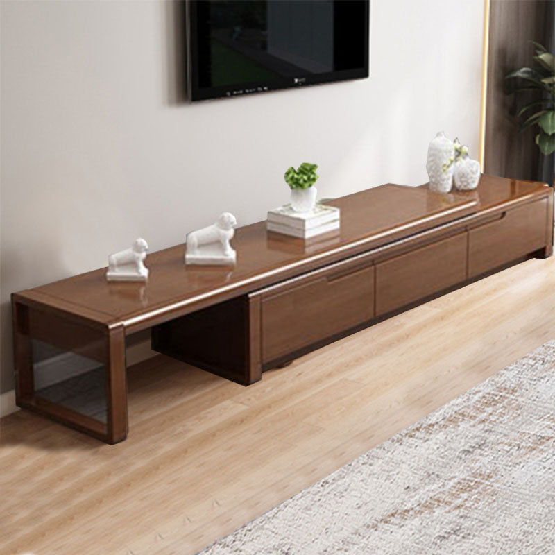 Solid Wood TV Stand Modern Adjustable TV Stand Console with Drawers