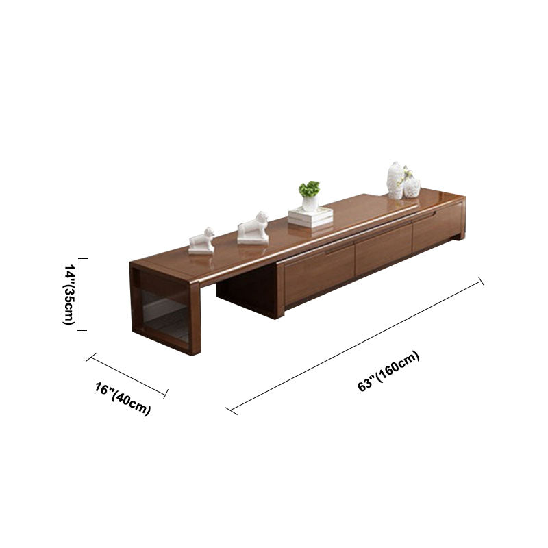 Solid Wood TV Stand Modern Adjustable TV Stand Console with Drawers