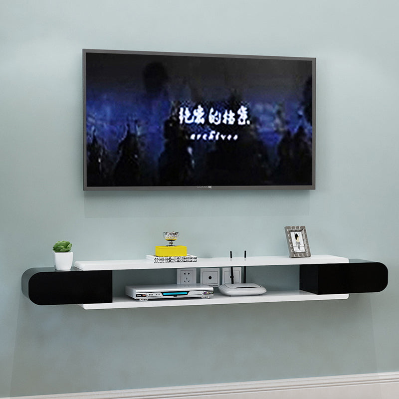 9.5" D Modern Wall-mounted TV Stand Wooden Media Console with 2 Shelfs