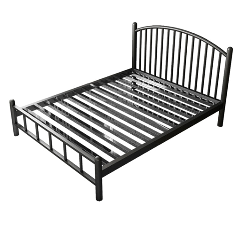 Arched Spindle Headboard Standard Bed with Metal Legs in Stainless Steel