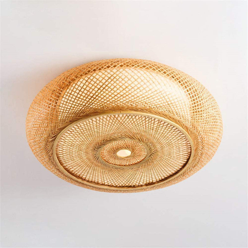 Knit Wood Ceiling Light Flush Mount Lighting for Hallway and Foyer