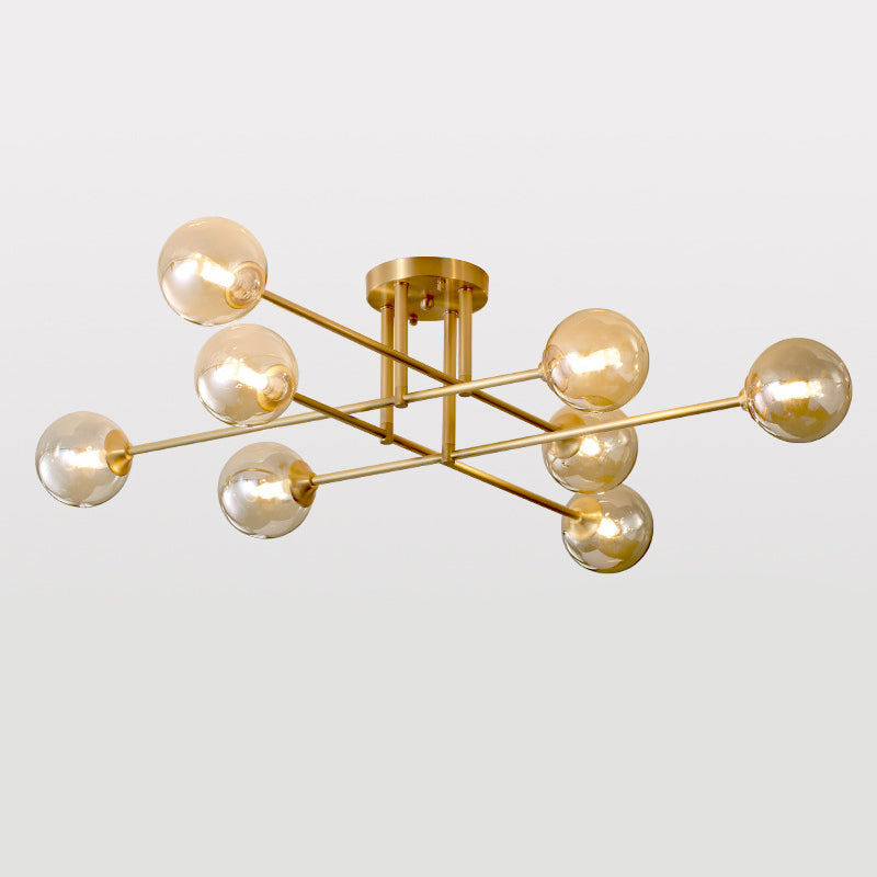 Modernism Golden Ceiling Light Globe Shaded Lighting for Foyer