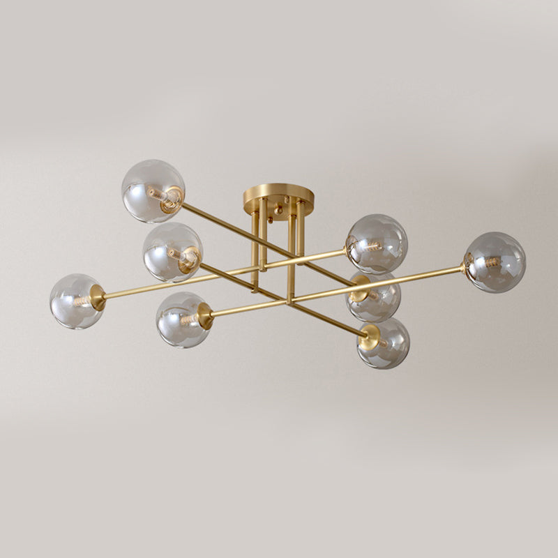 Modernism Golden Ceiling Light Globe Shaded Lighting for Foyer