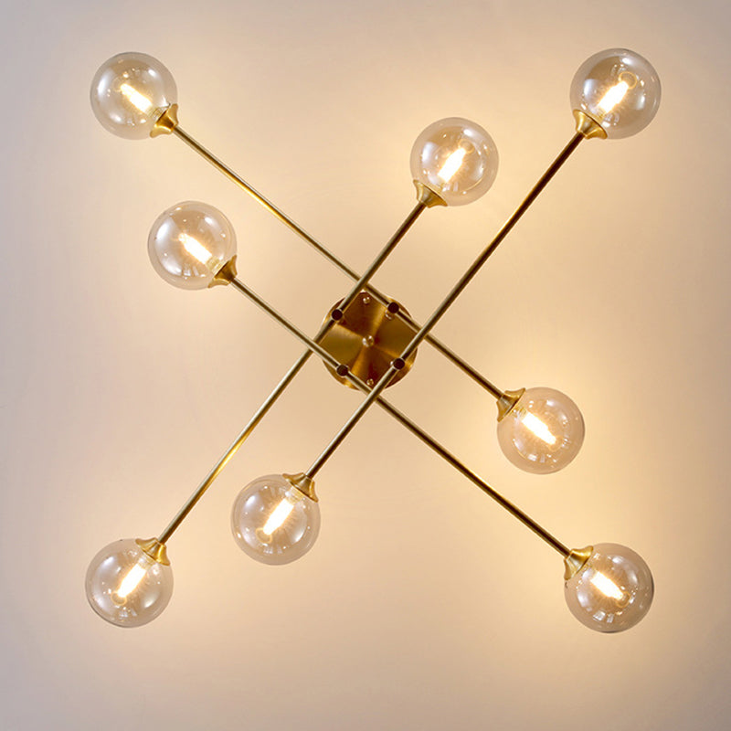 Modernism Golden Ceiling Light Globe Shaded Lighting for Foyer